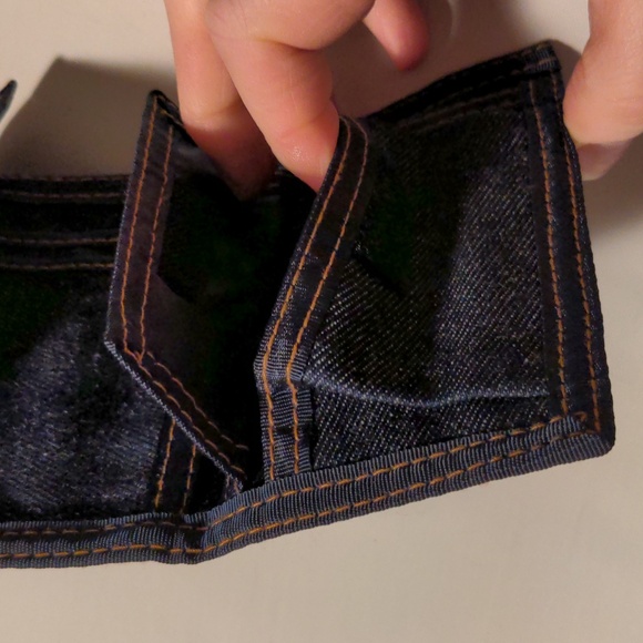1970 Vintage LeVI'S Denim Trifold Unisex Wallet Dark Blue EUC - Picture 11 of 14